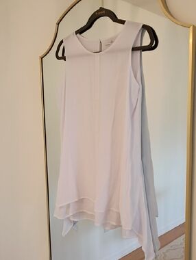 White Sleeveless Layered Tunic Shirt